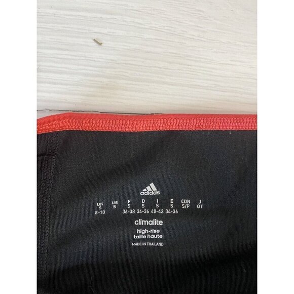 Adidas ClimaLite Active Capri Leggings Black White Pink Stripes Size Small - Picture 7 of 10